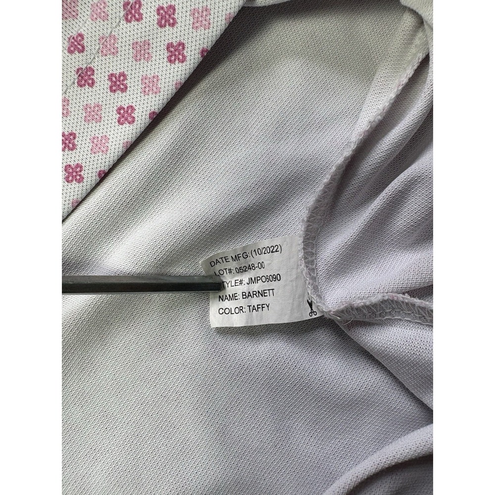 Johnnie-O Shirt Mens M Pink Taffy Barnett Polo Golf UPF 50 Performance Stretch - Picture 5 of 8